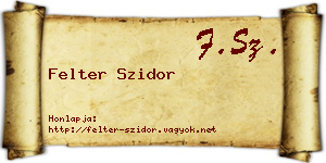 Felter Szidor névjegykártya